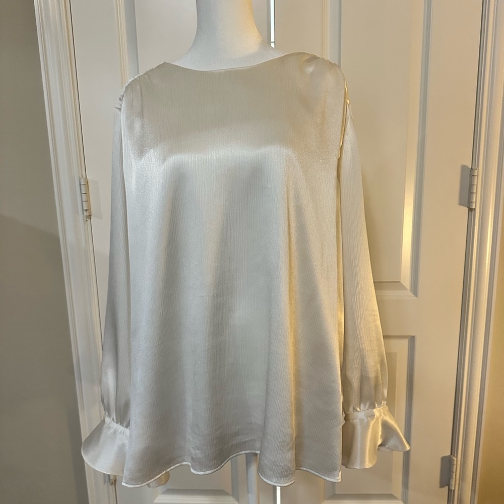 Elegant Satin Blouse - Ivory